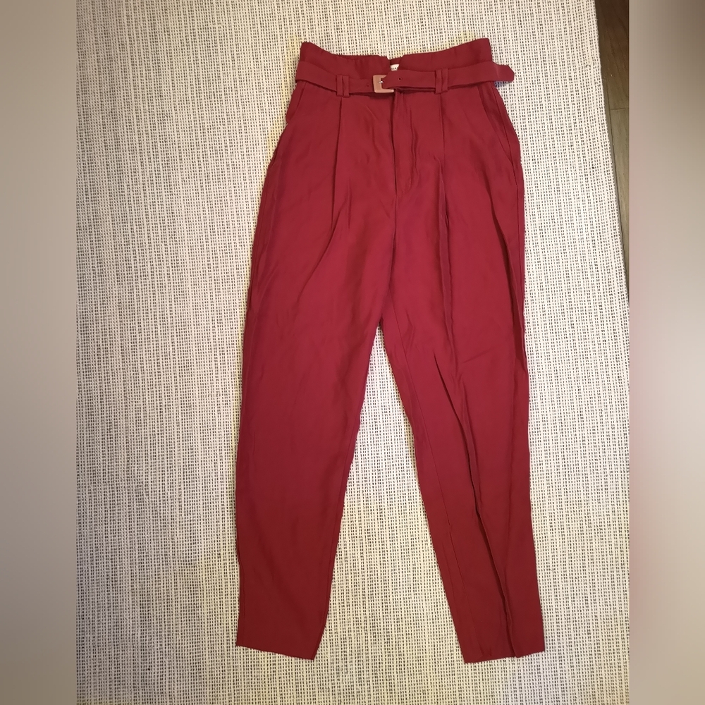 Mango Burgundy Women's Pants